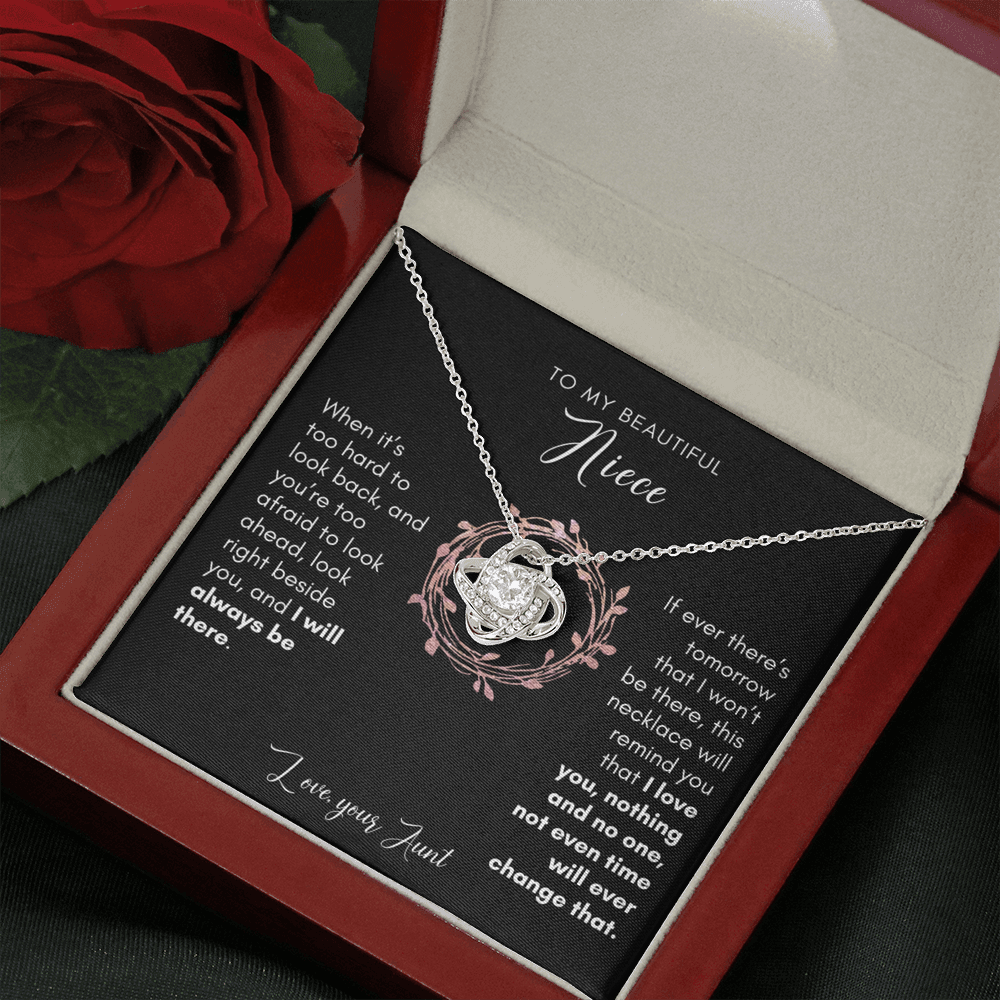 To My Niece, I Will Always Be There - Love Knot Necklace