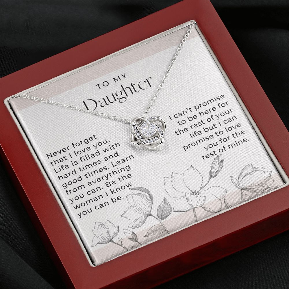 To My Daughter, Never Forget That I Love You - Love Knot Necklace