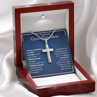 Thumbnail for To My Great-Grandson, Always Remember - Cross Necklace