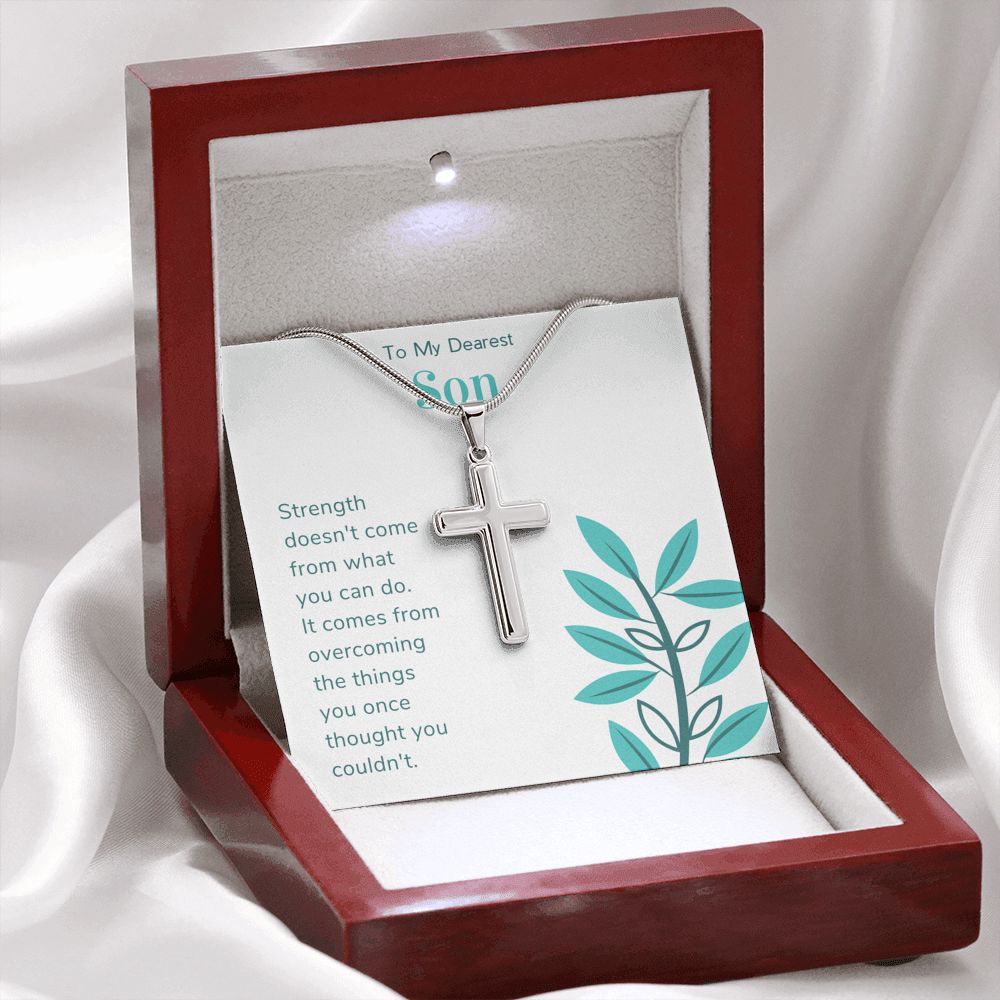 To My Son, Your Strength - Cross Necklace