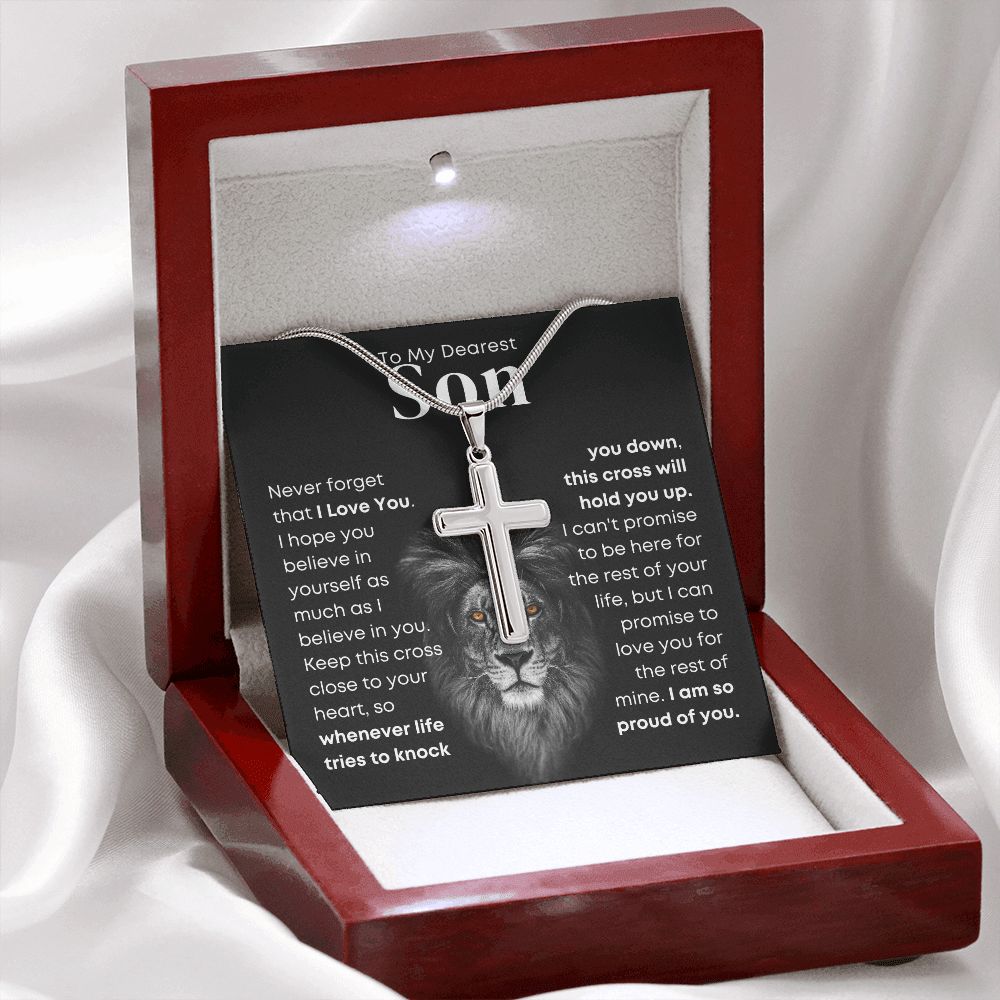 To My Son, I Believe In You - Cross Necklace