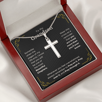 Thumbnail for To My Grandson, Whenever You Feel Overwhelmed - Cross Necklace