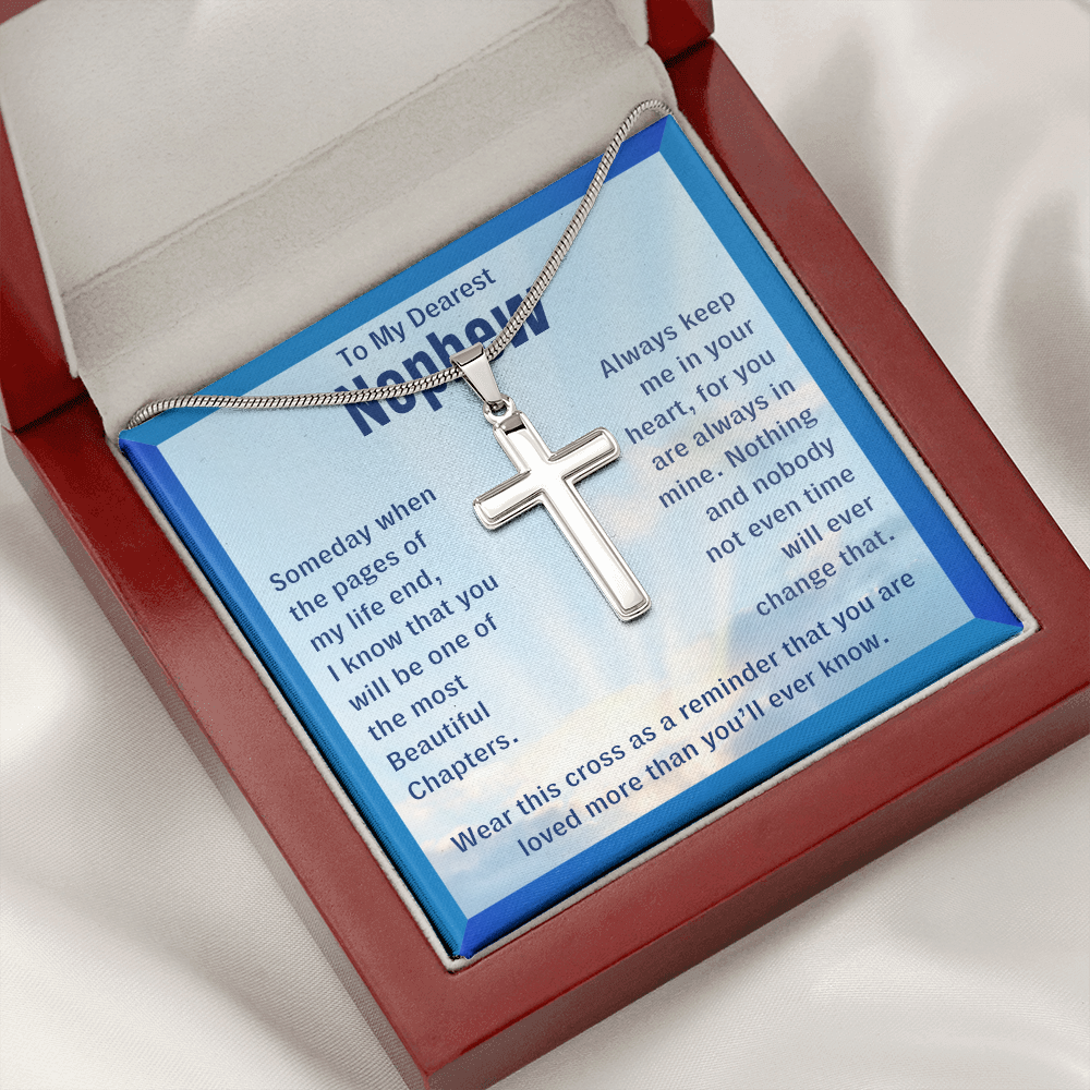 To My Nephew, You Are Loved - Cross Necklace