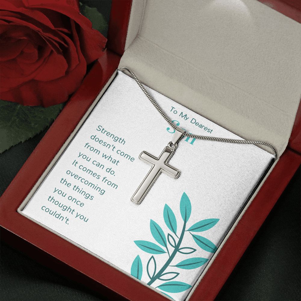 To My Son, Your Strength - Cross Necklace