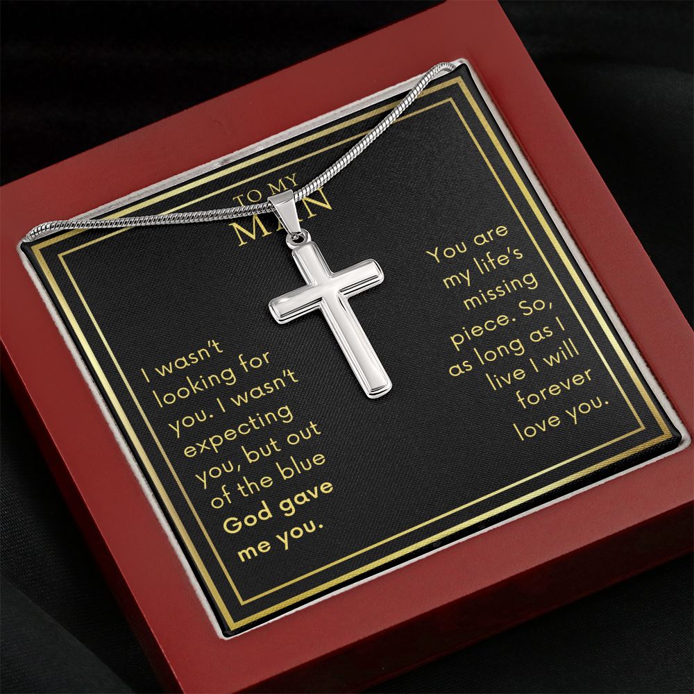 To My Man, God Gave Me You - Cross Necklace