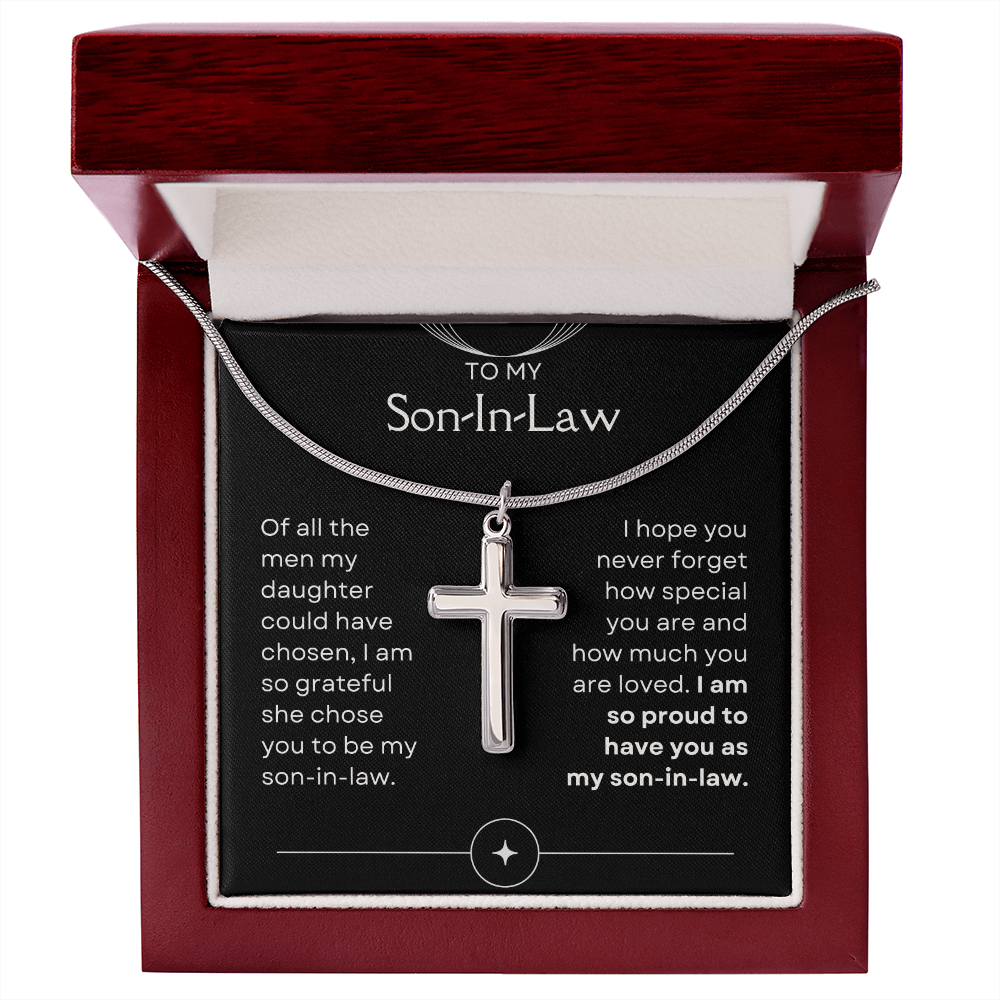 To My Son-In-Law, I Am So Proud To Have You - Cross Necklace