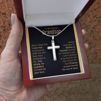 Thumbnail for To My Grandson, Believe In Yourself - Cross Necklace
