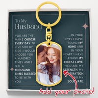 Thumbnail for To My Husband, You Are The Man I Choose Everyday - Dog Tag Photo Keychain