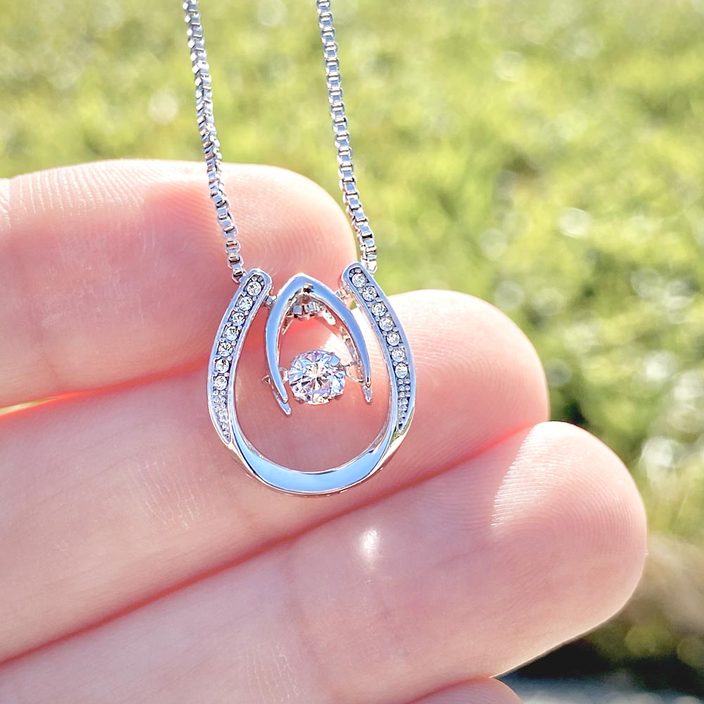 To My Granddaughter. Never Lose Faith. Lucky Horseshoe Necklace. Personalized (GD123-P)