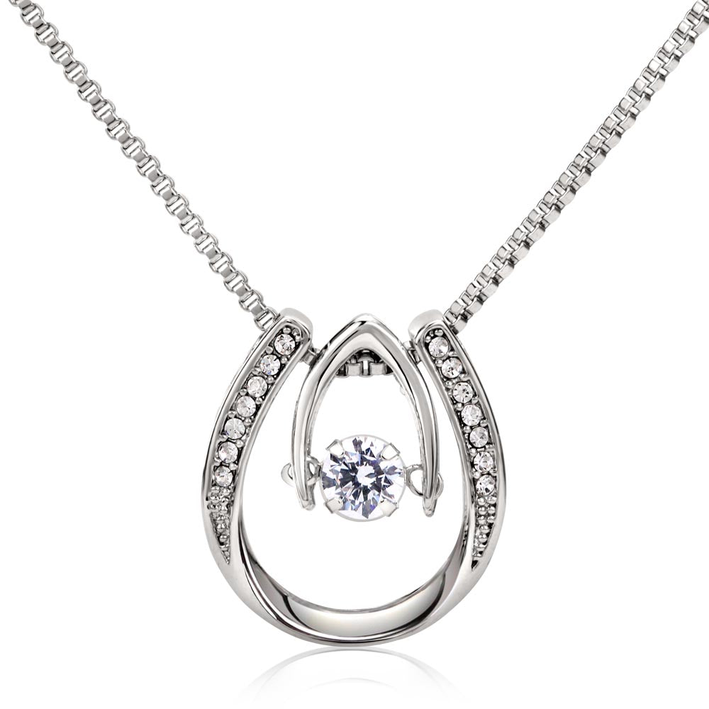 To My Granddaughter. Never Lose Faith. Lucky Horseshoe Necklace. Personalized (GD123-P)
