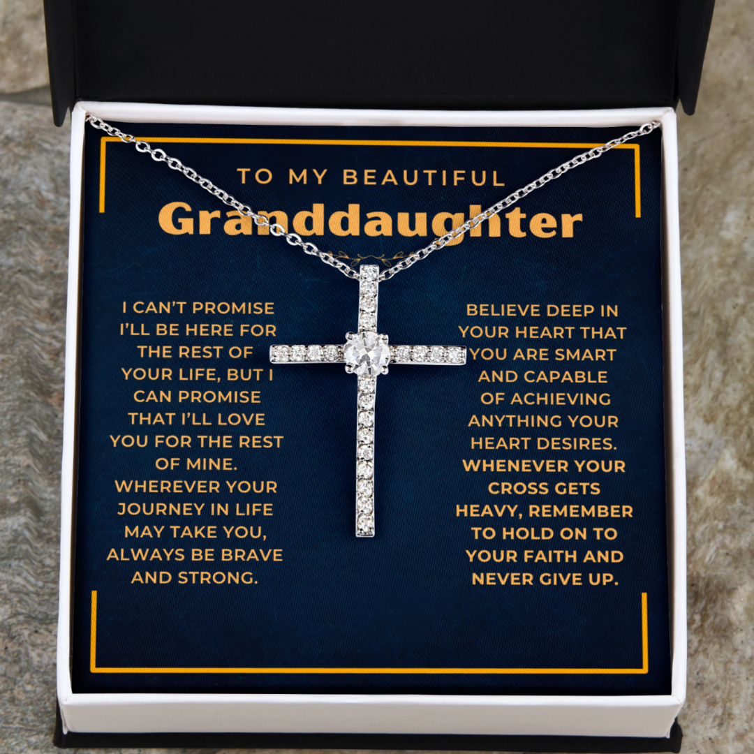 Granddaughter, Faith - CZ Cross Necklace