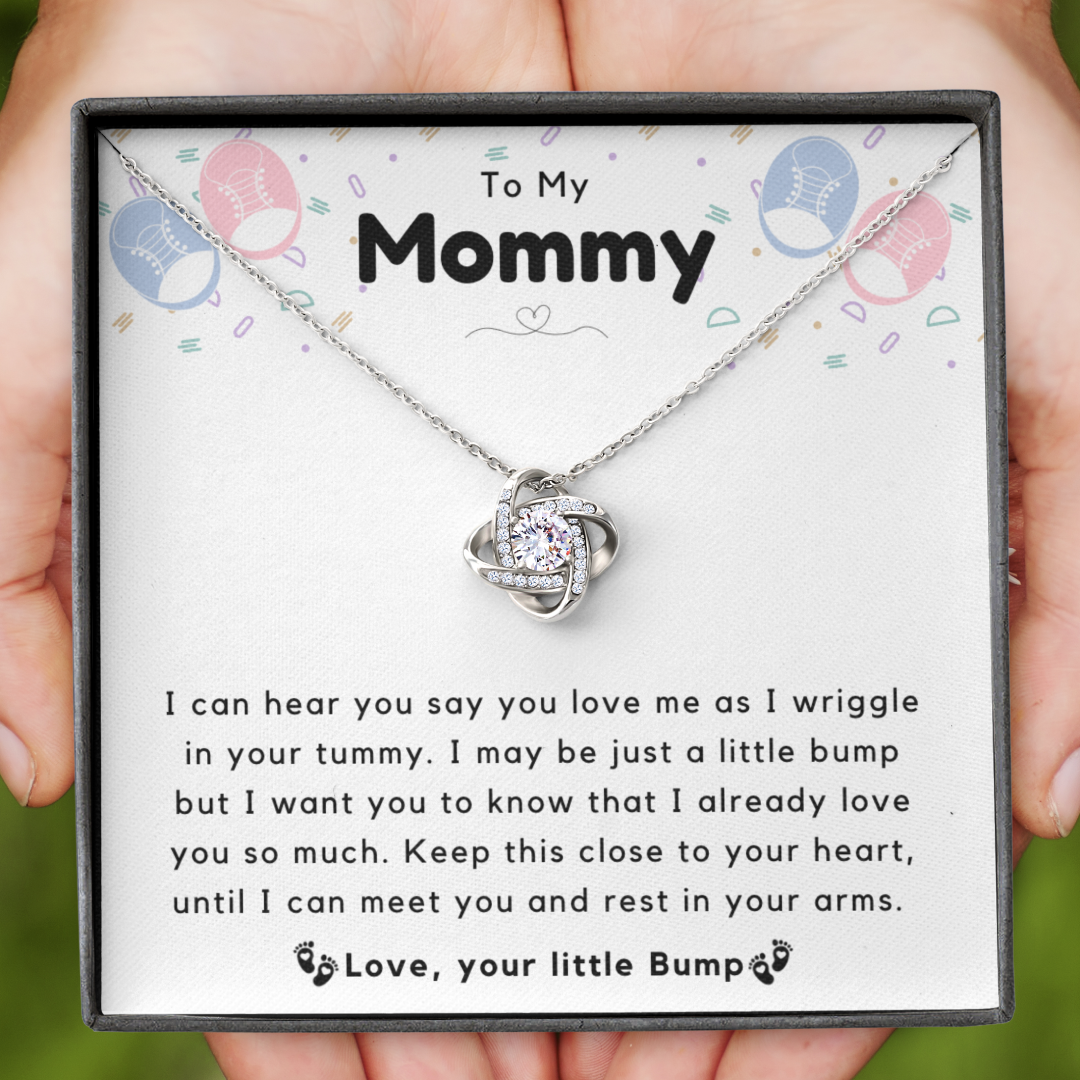 Mom From Your Little Bump - Love Knot Necklace